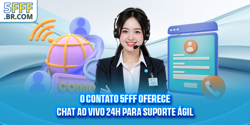 O contato 5FFF oferece chat ao vivo 24h para suporte ágil